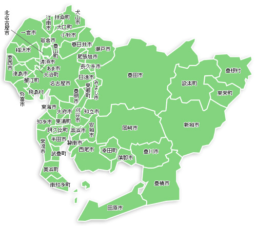 Japan-Image: 愛知県 市町村 地図